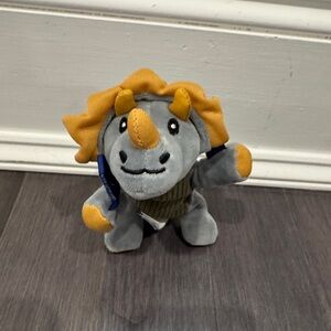 NWOT Dr Browns Charming Gray and Gold Dinosaur Pacifier Plush Kids Infant Baby